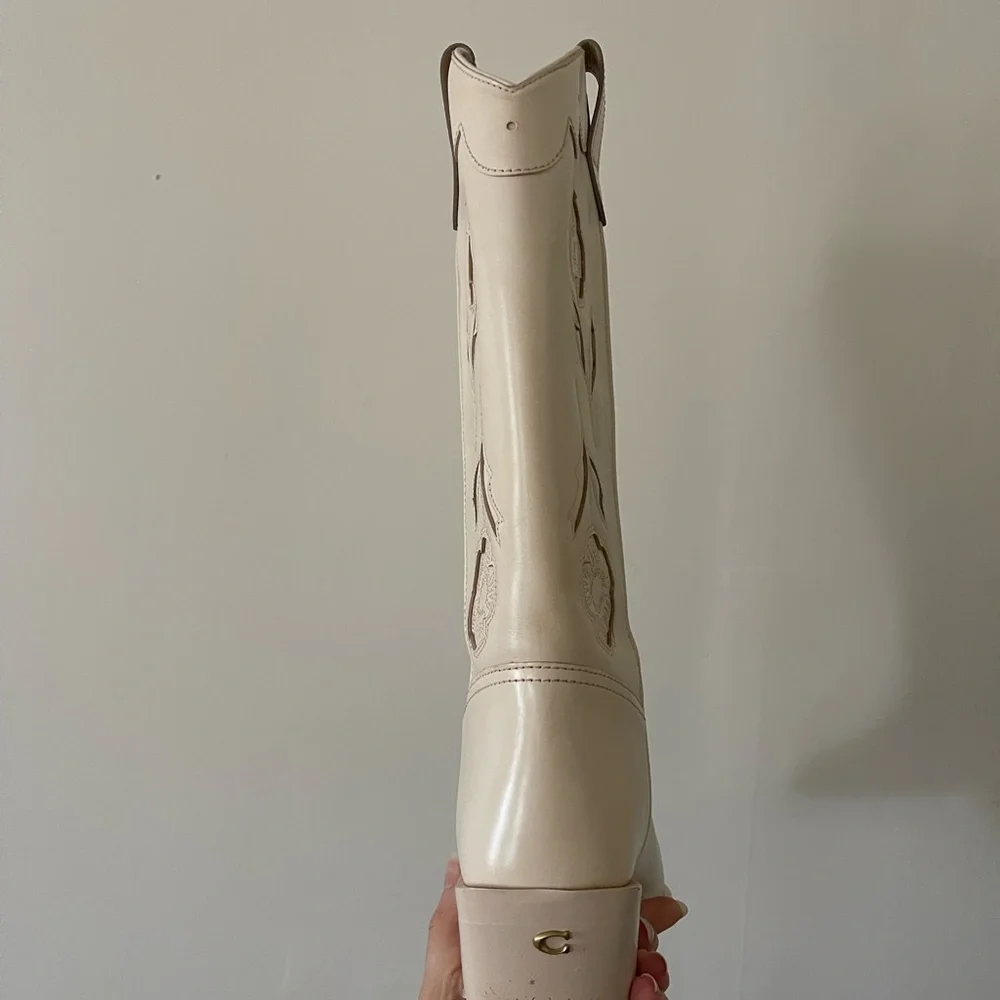 Coach Aria Chalk Floral Embroidered Women's Boots - Picture 6 of 8